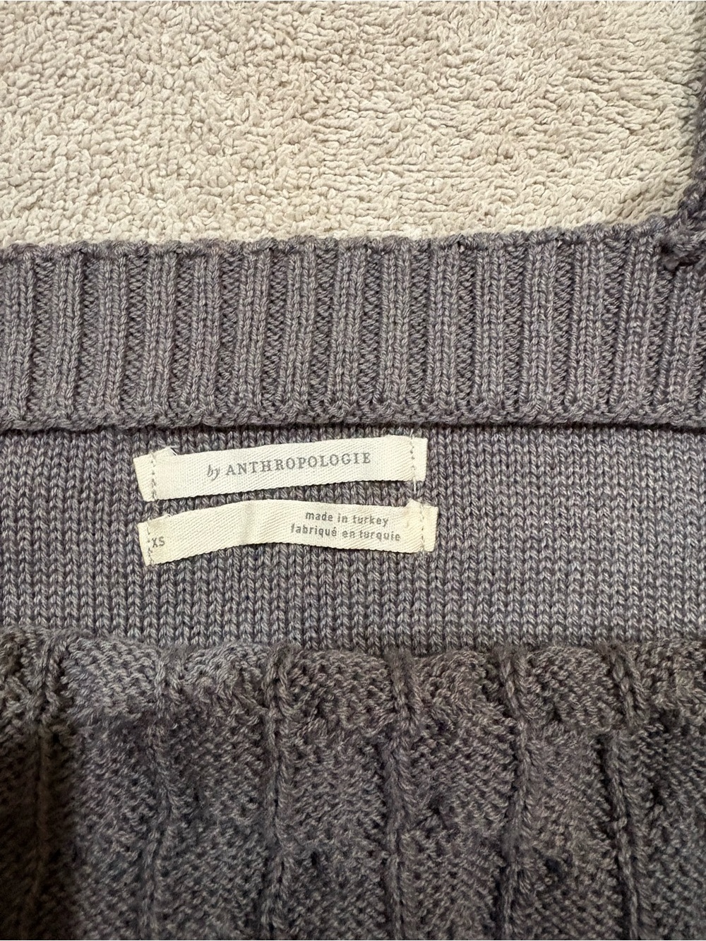 Anthropologie Gray Cable Knit Camisole Tank - Picture 2 of 3